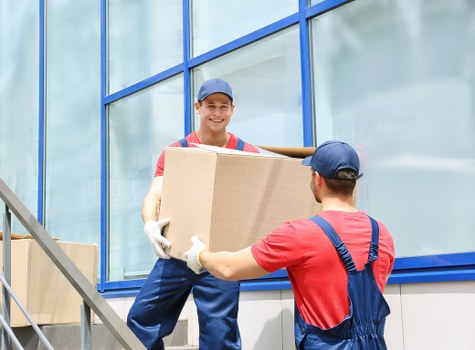 Loading furniture into a removal truck for a Barnsbury property relocation