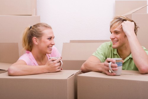 Packing boxes prepared for a Barnsbury home move