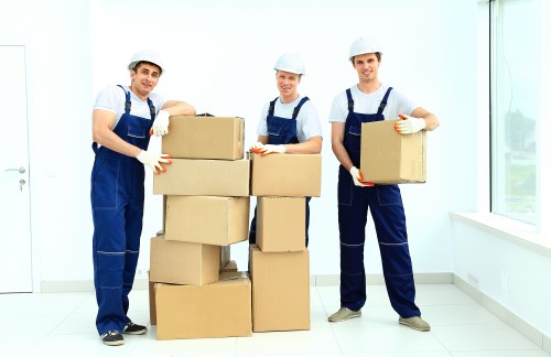 Local removals team preparing a move in Barnsbury street housing