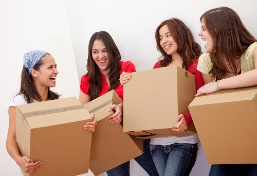 Furniture secured safely inside a moving van