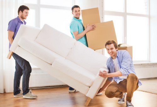 Removal team preparing a move in a Barnsbury street