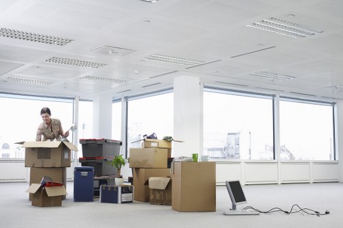 Office furniture being moved from a converted Barnsbury property