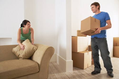 Removal team loading furniture outside a Barnsbury property