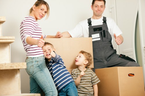Office relocation items prepared for transport near Barnsbury